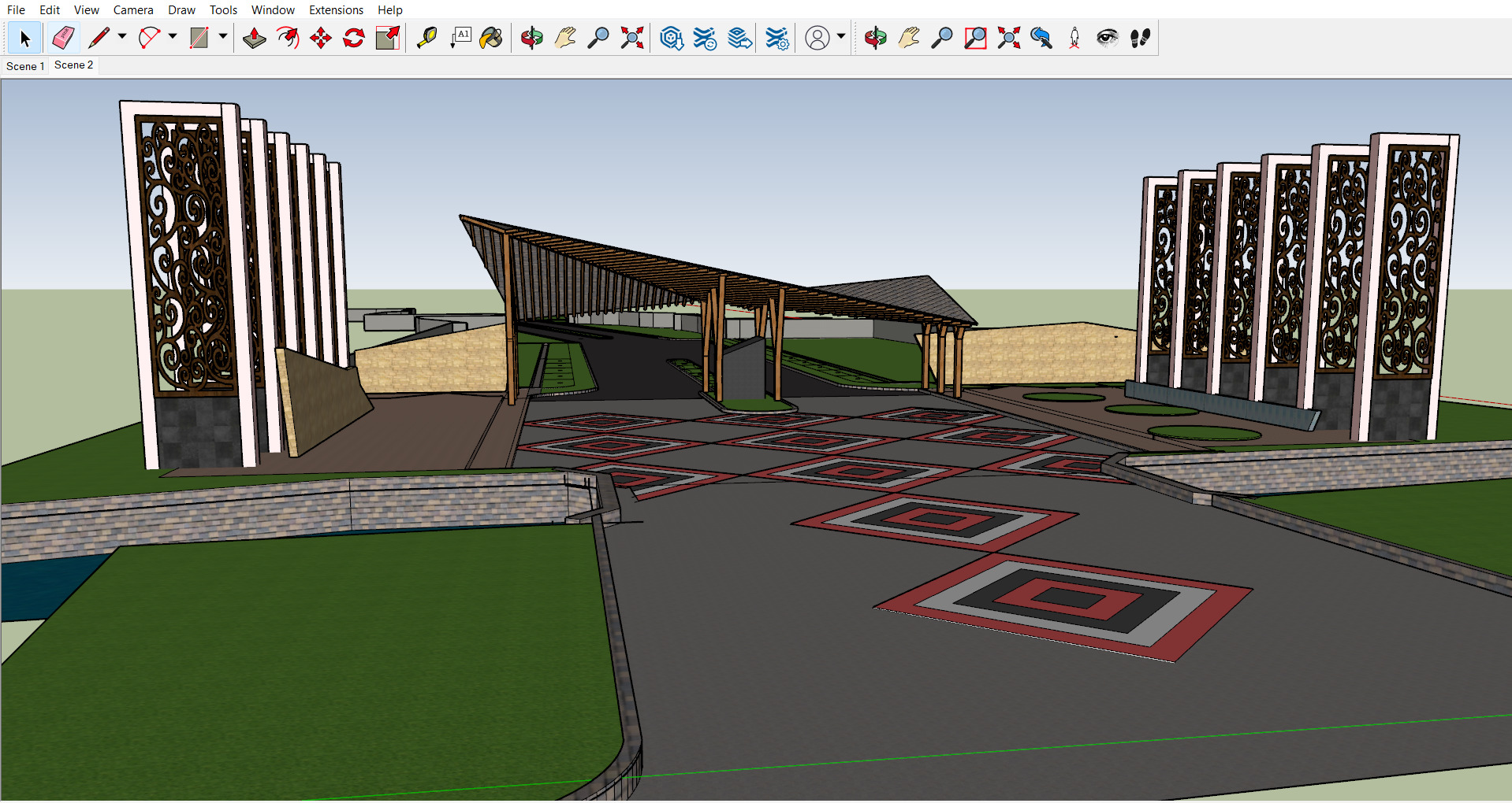 Modern Minimalist Gate A SketchUp 3D Model SketchUp Only 3D model_5