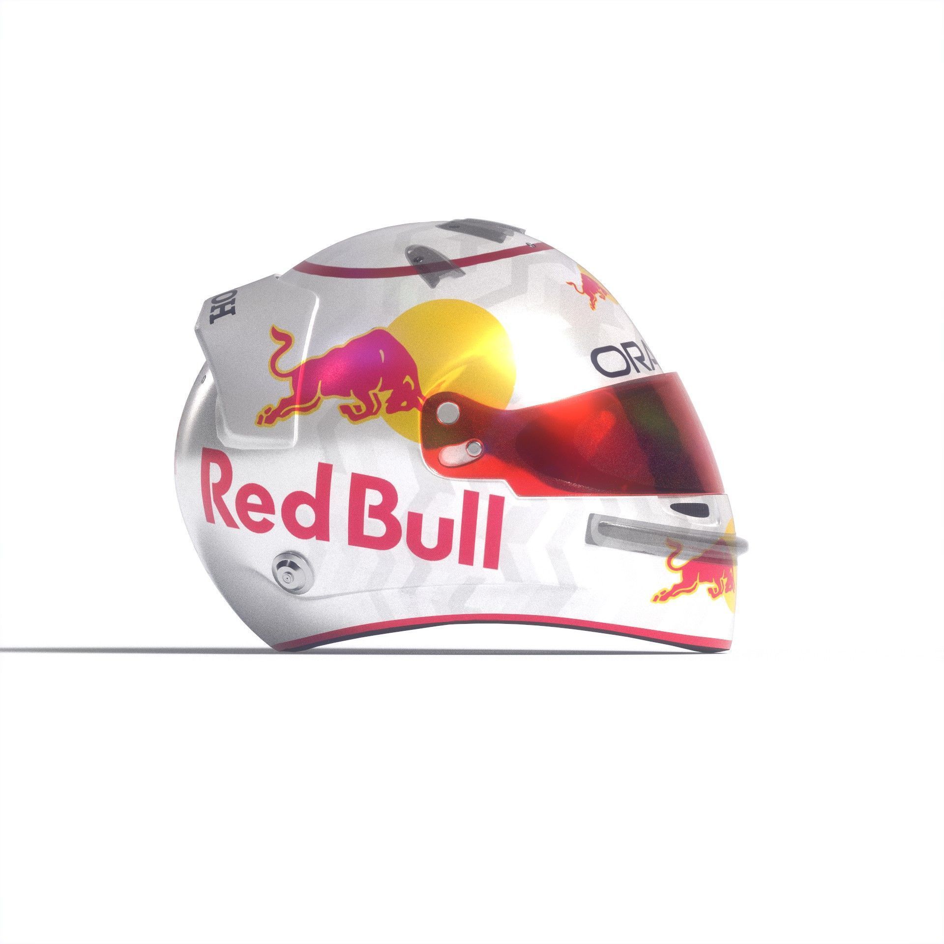 Two Redbull Helmet -  Blue and White  3D model_2