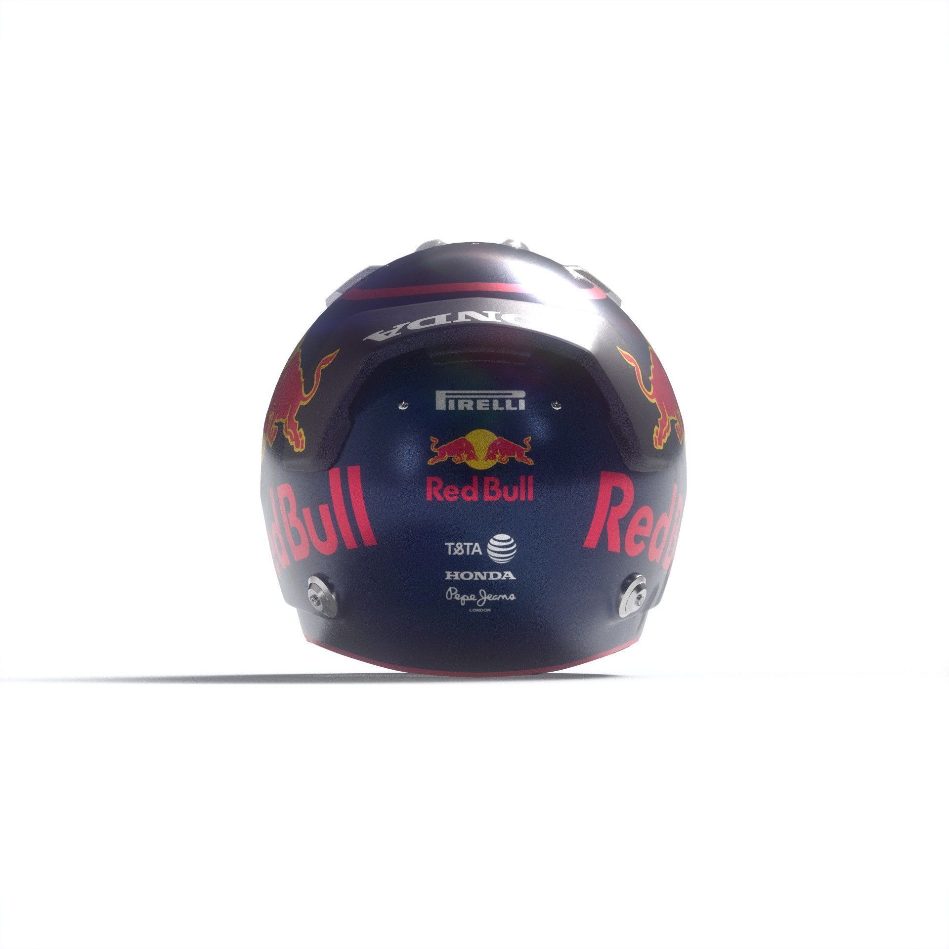 Two Redbull Helmet -  Blue and White  3D model_5