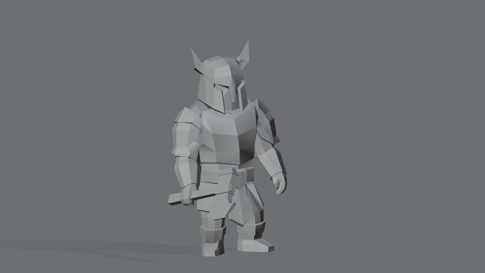 UNRIGGED VERSION LOW-POLY WARRIOR Low-poly 3D model_10
