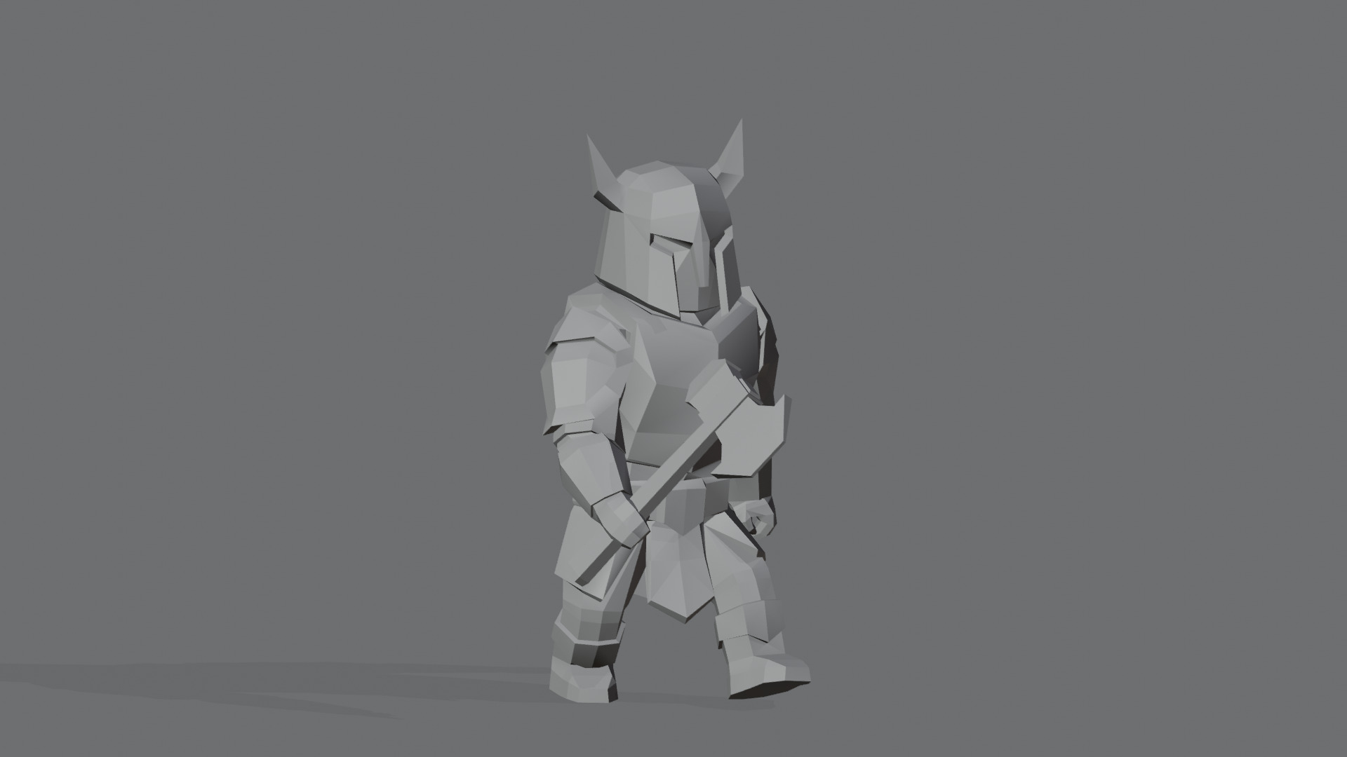 UNRIGGED VERSION LOW-POLY WARRIOR Low-poly 3D model_11