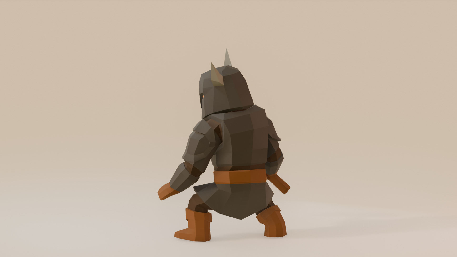 UNRIGGED VERSION LOW-POLY WARRIOR Low-poly 3D model_8