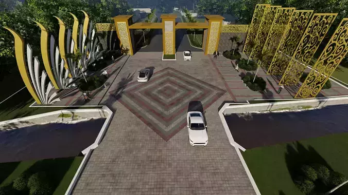 Modern Minimalist Gate B  SketchUp 3D Model SketchUp Only