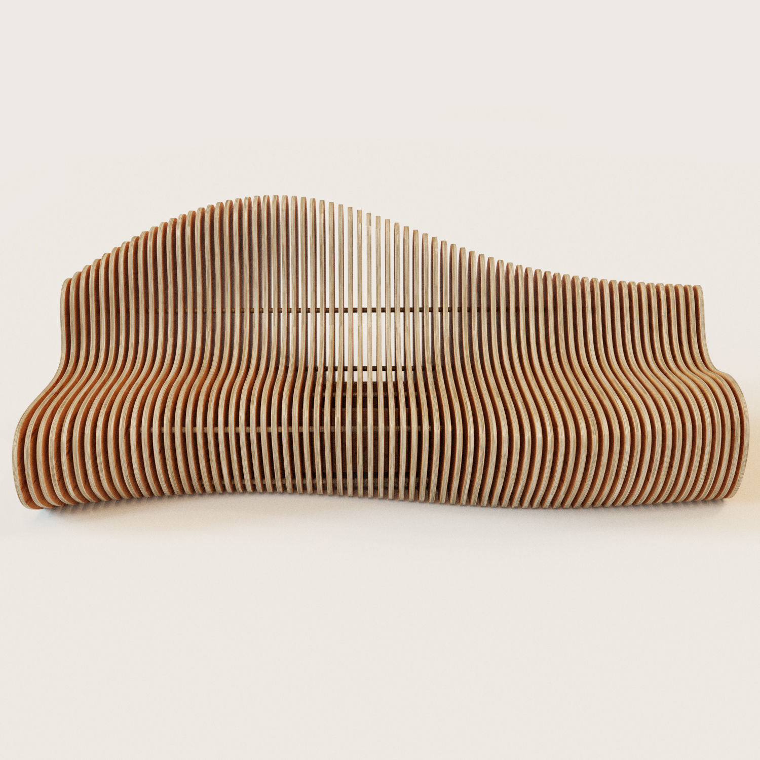 Parametric bench 3 3D model_1