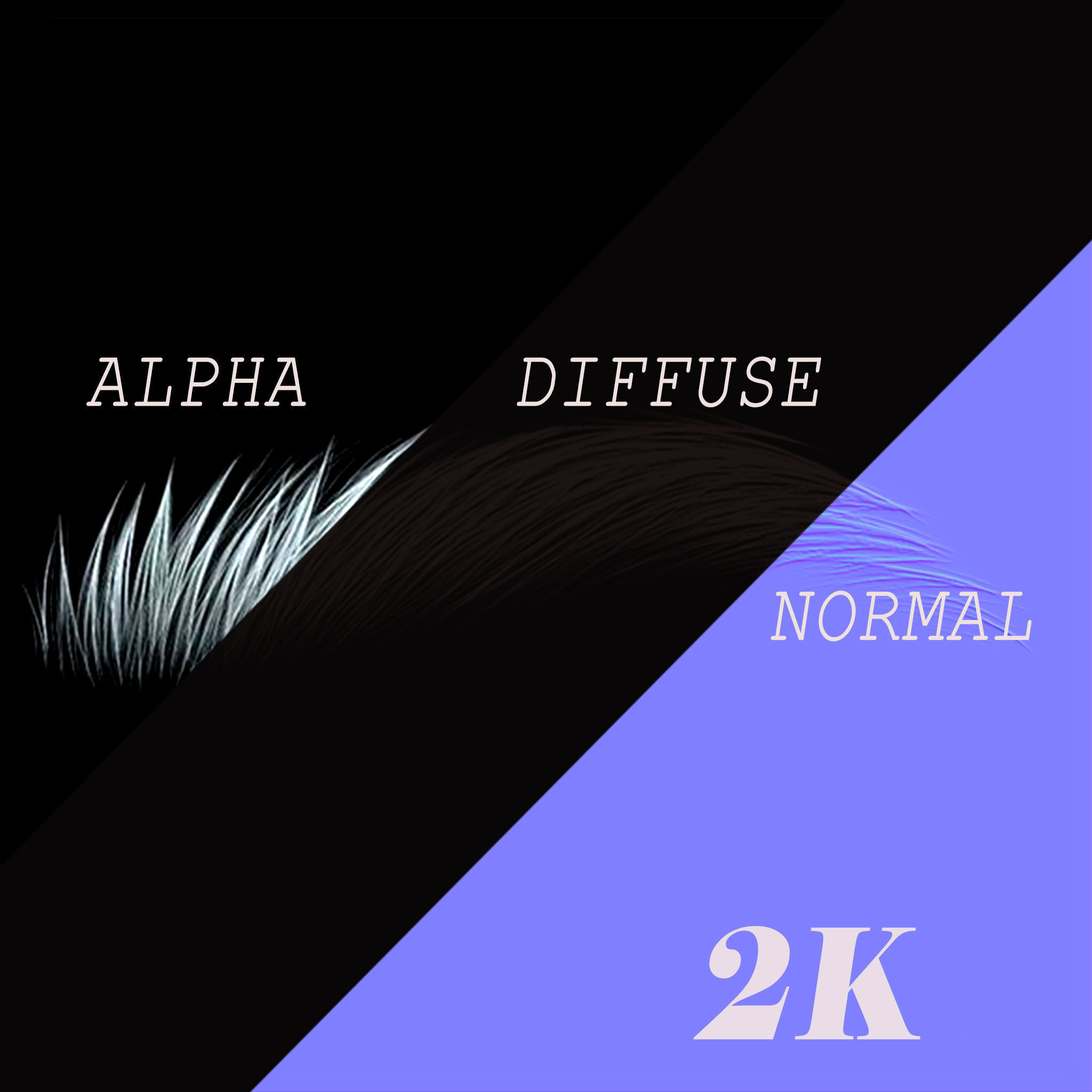 10 Eyebrows Pack 04 Low-poly 3D model Low-poly 3D model_6