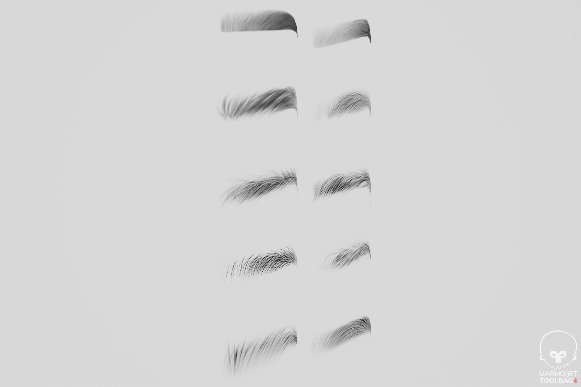 10 Eyebrows Pack 04 Low-poly 3D model Low-poly 3D model_4