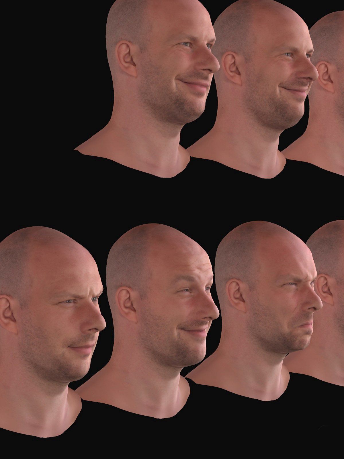 20 Realistic Male Expressions Low-poly 3D model_5