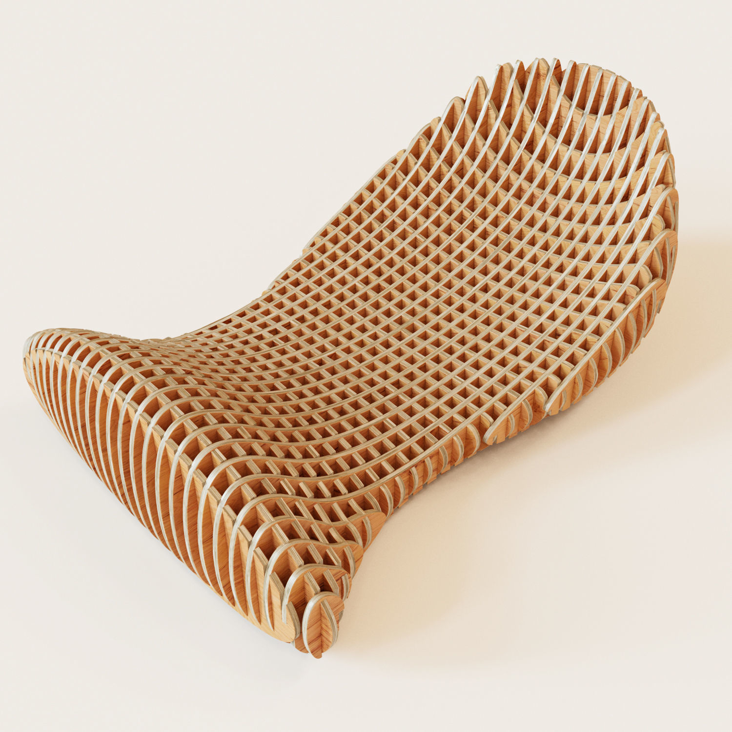 Parametric bench Twinpea 3D model_4
