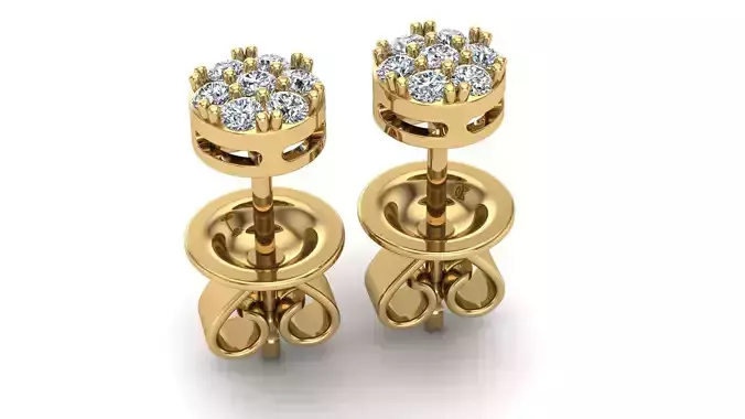 2MM ROUND CLUSTER DIAMOND EARRINGS 