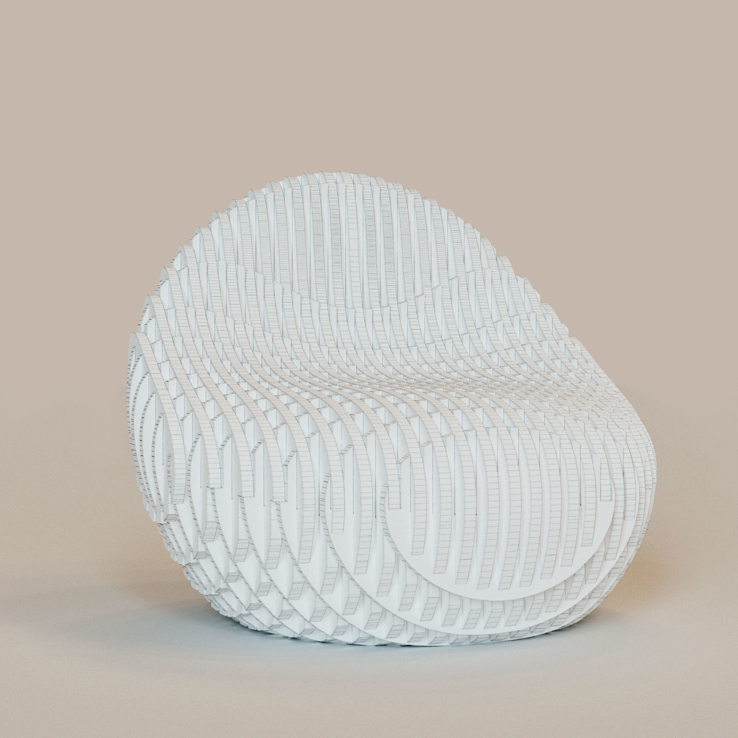 Parametric armchair Bounce 3D model_5