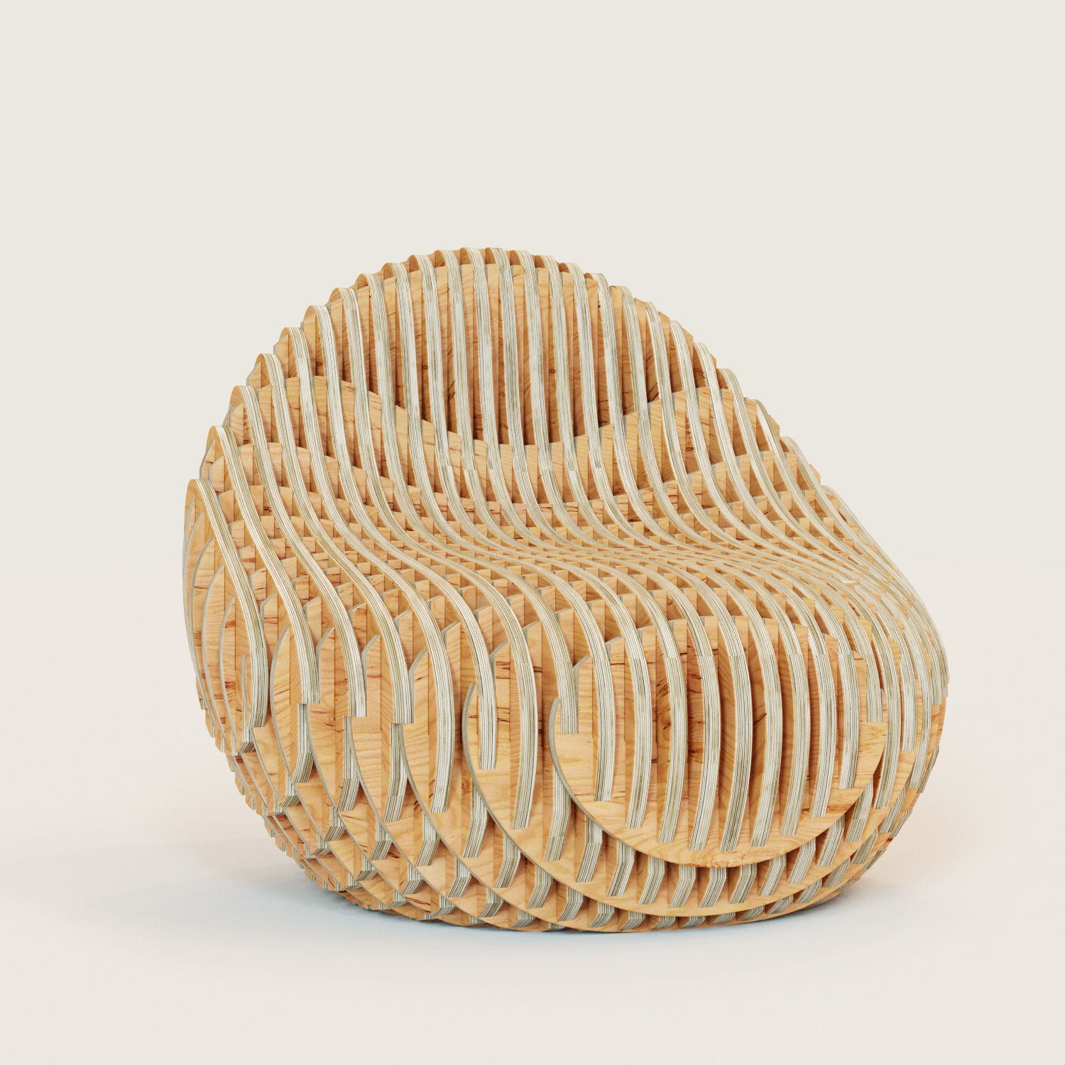 Parametric armchair Bounce 3D model_4