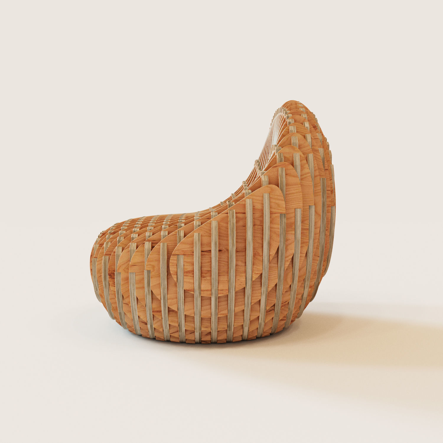 Parametric armchair Bounce 3D model_1