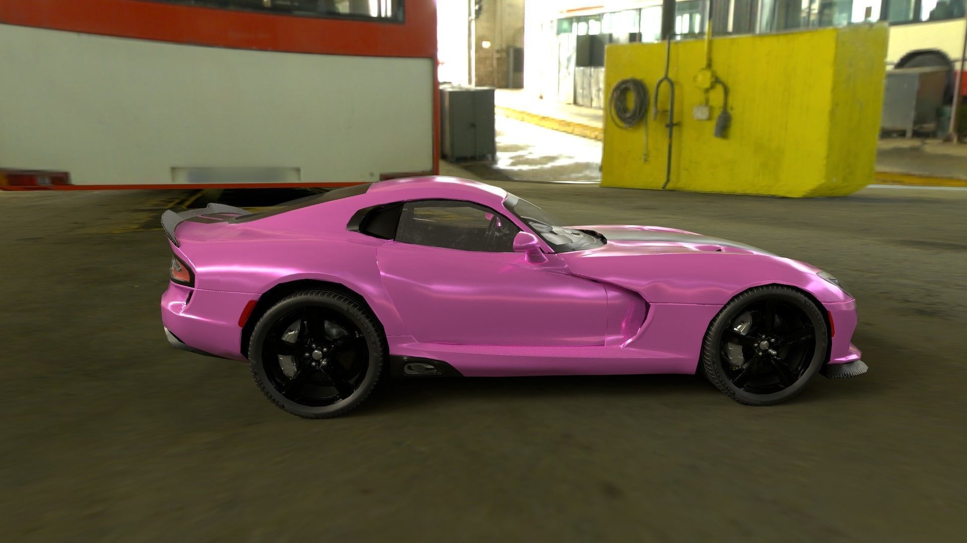 Realistic Sports Car  Low-poly 3D model_2