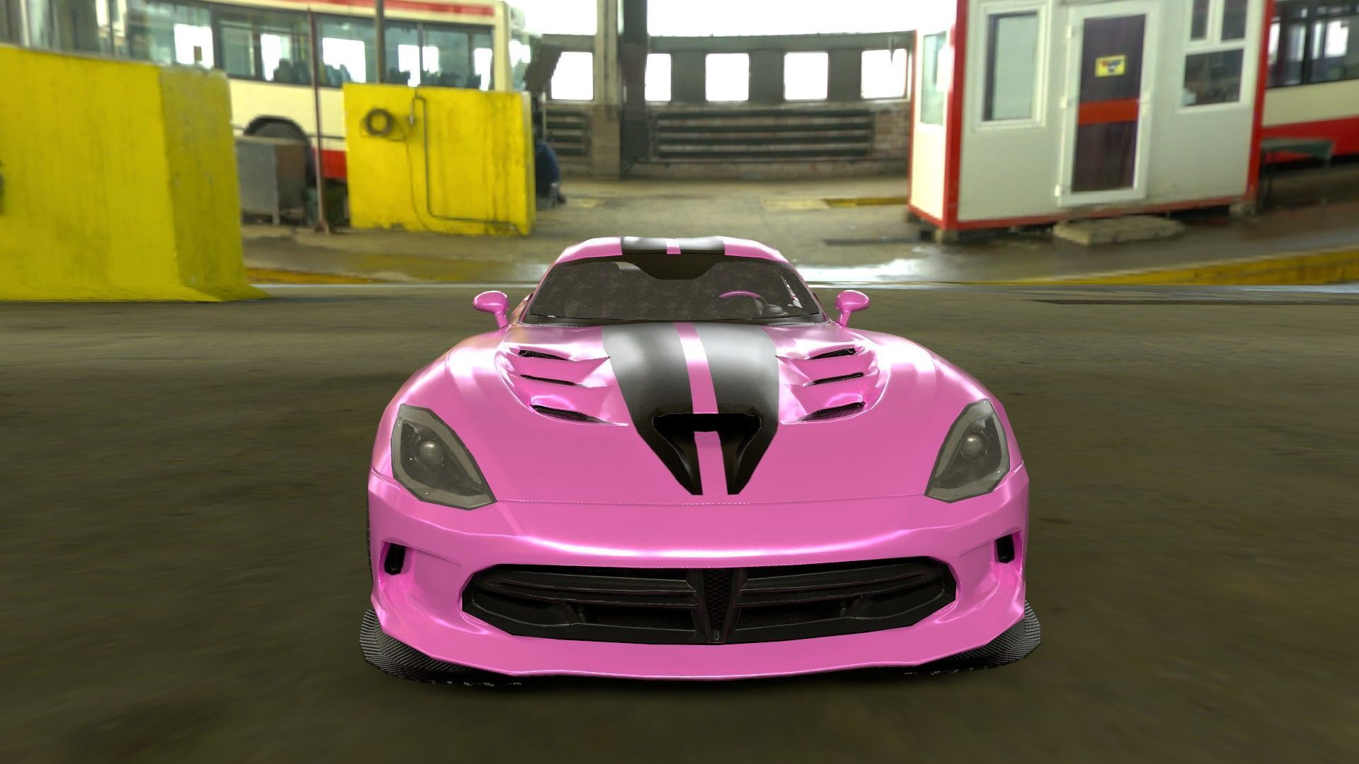 Realistic Sports Car  Low-poly 3D model_12