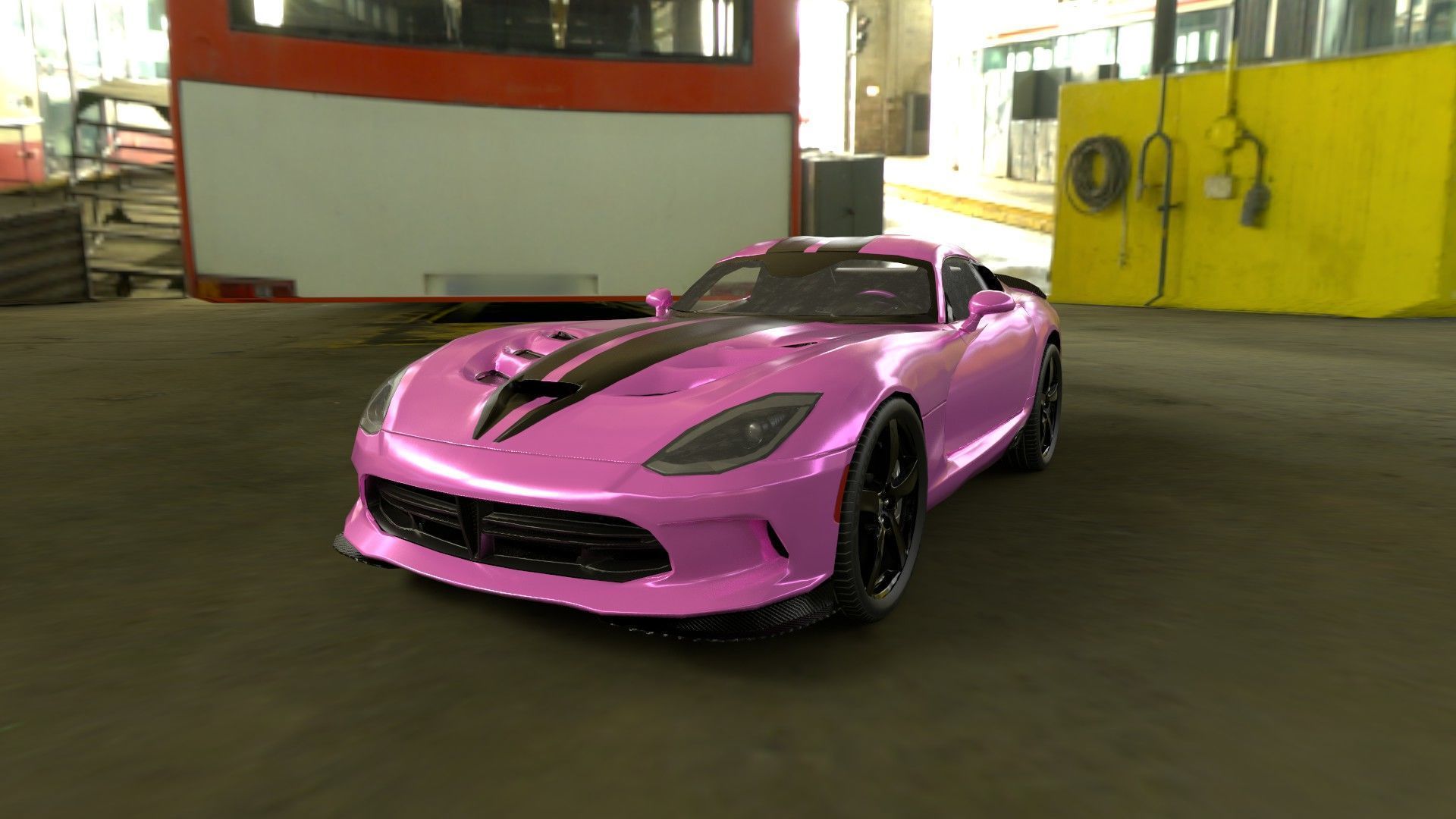 Realistic Sports Car  Low-poly 3D model_10