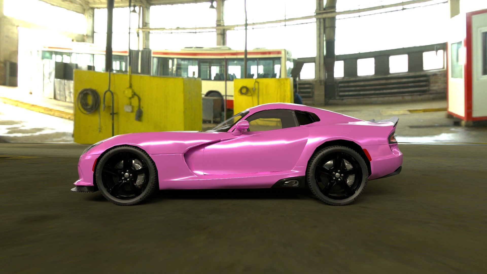 Realistic Sports Car  Low-poly 3D model_9