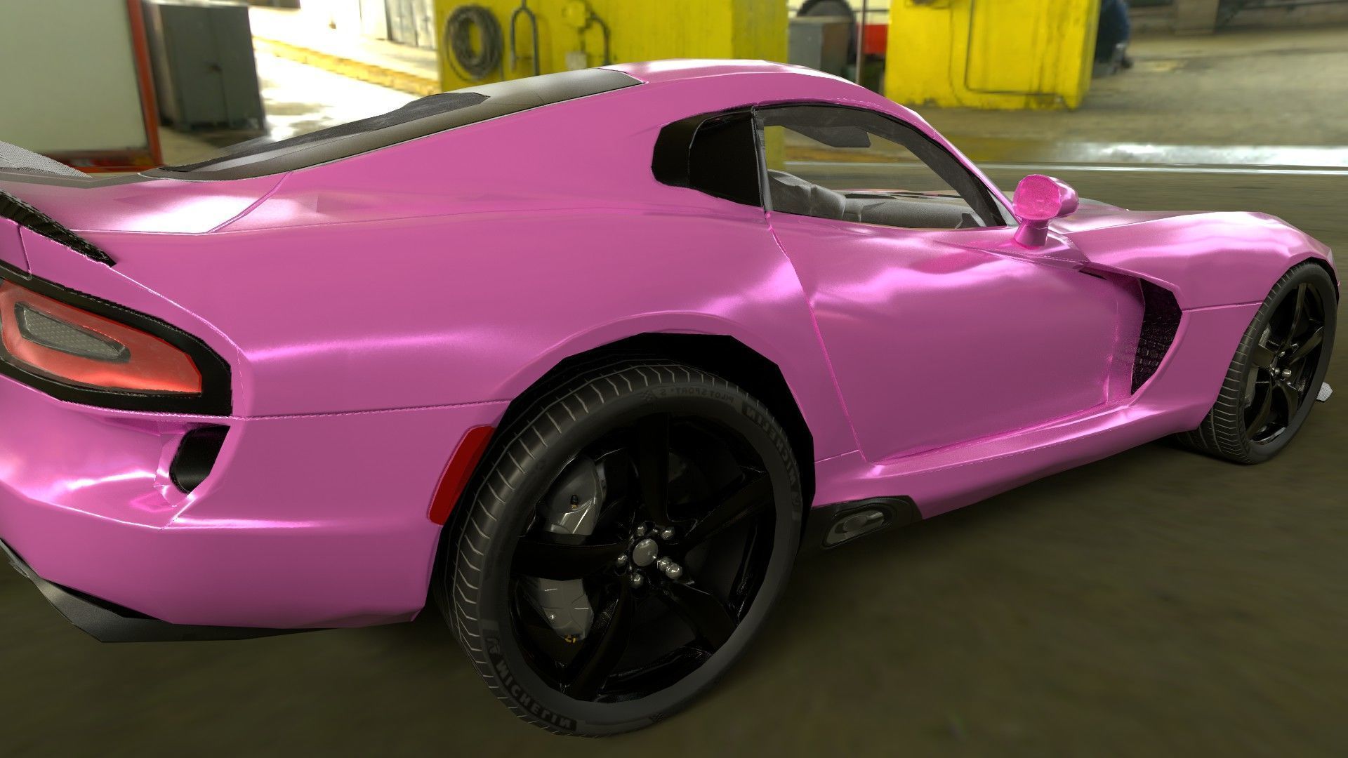 Realistic Sports Car  Low-poly 3D model_8