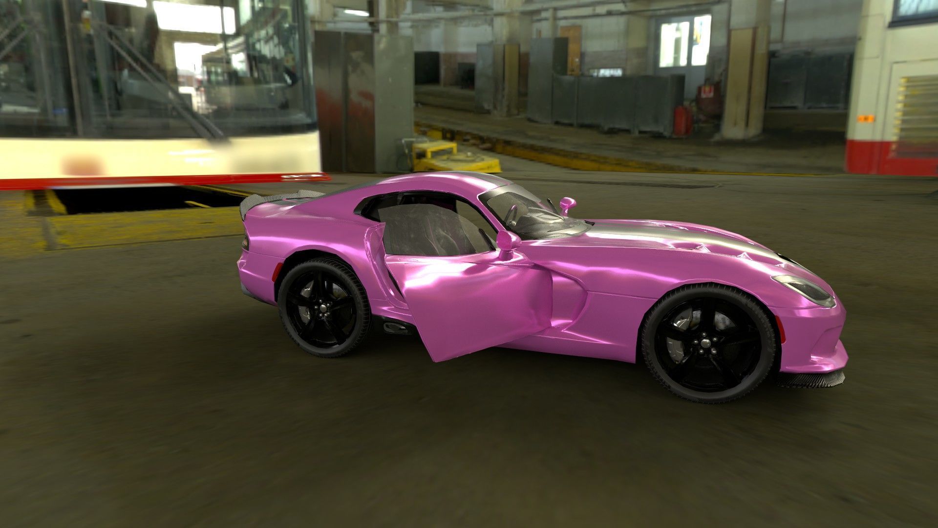 Realistic Sports Car  Low-poly 3D model_11