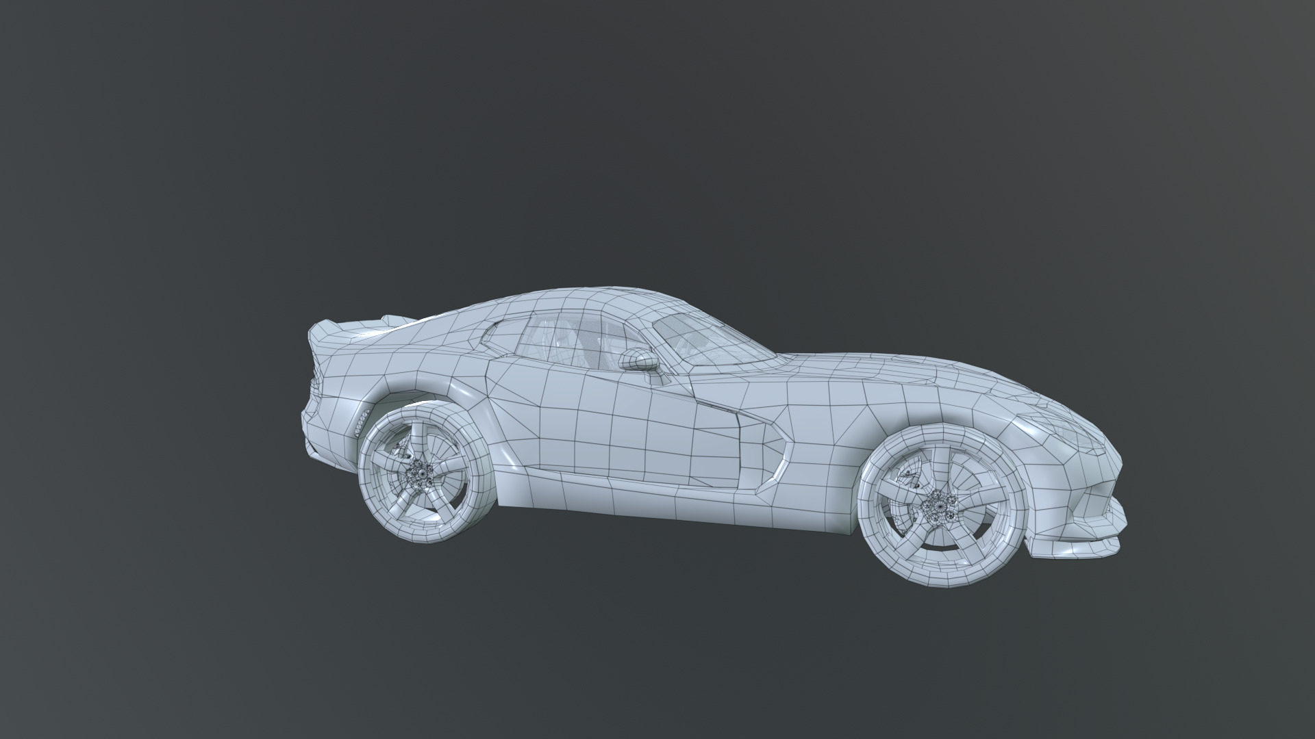 Realistic Sports Car  Low-poly 3D model_19