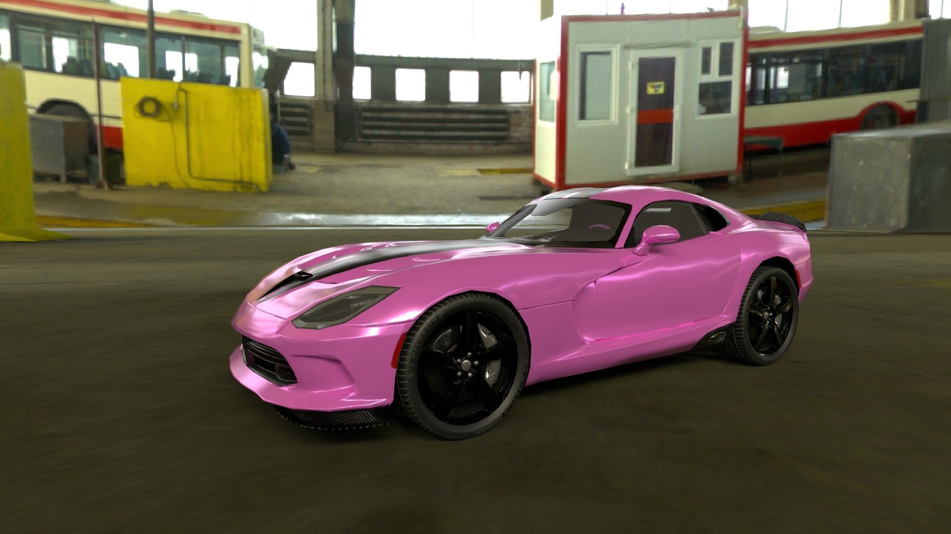 Realistic Sports Car  Low-poly 3D model_3