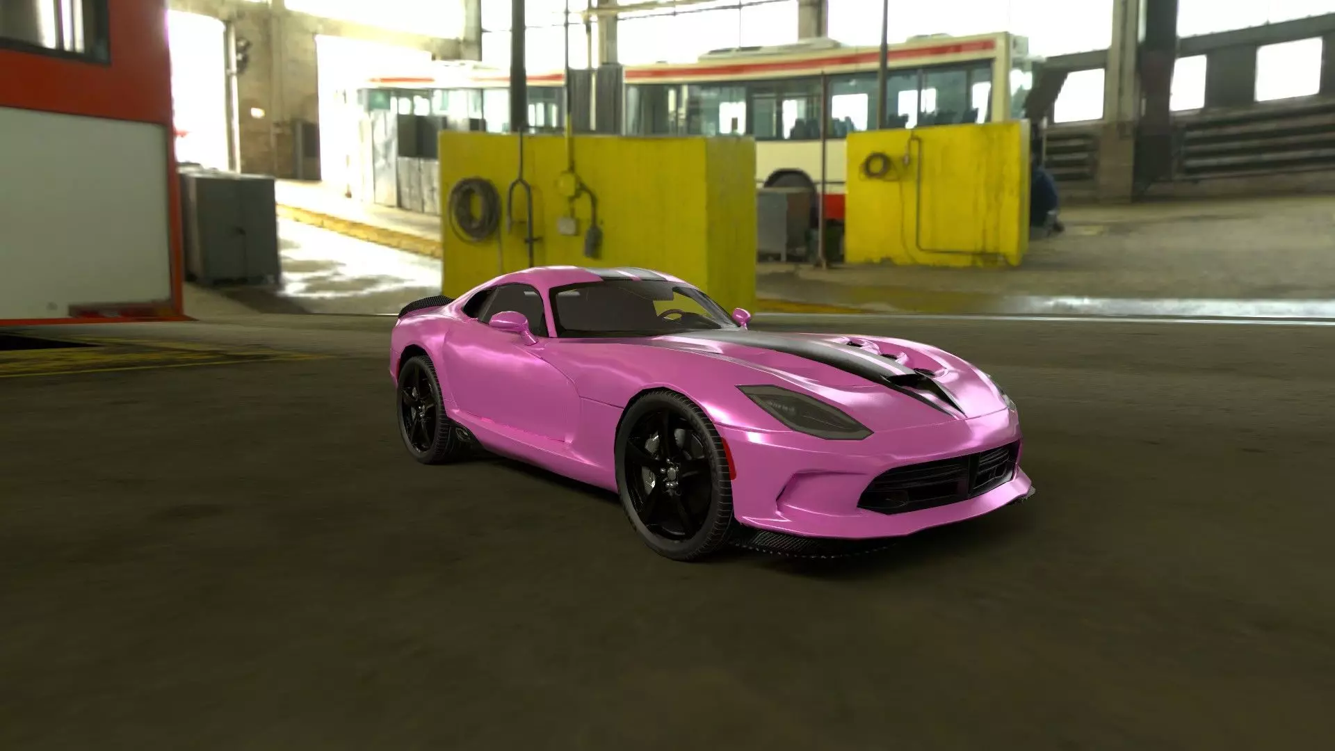 Realistic Sports Car  Low-poly 3D model_0