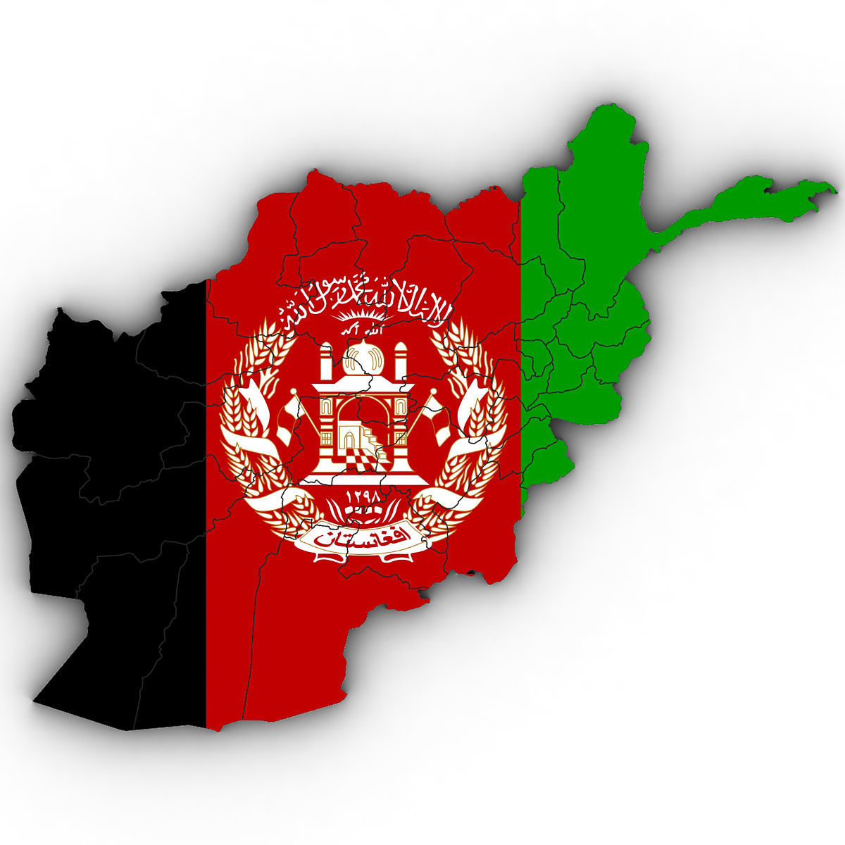 3d Political Map of Afghanistan 3D model_6