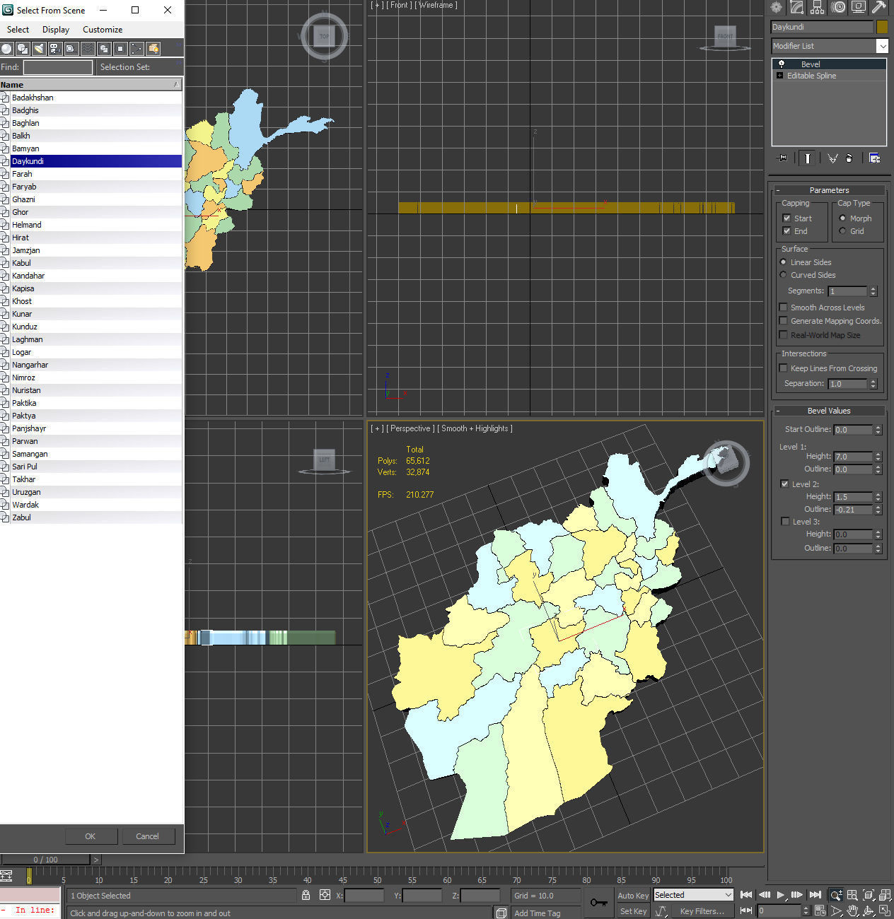 3d Political Map of Afghanistan 3D model_8