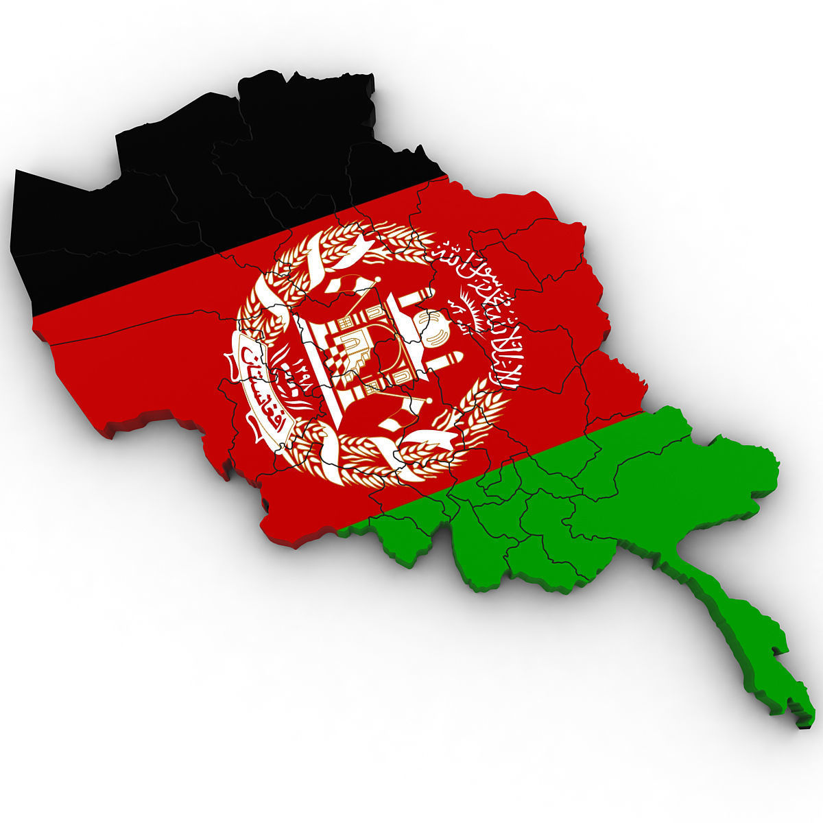 3d Political Map of Afghanistan 3D model_2