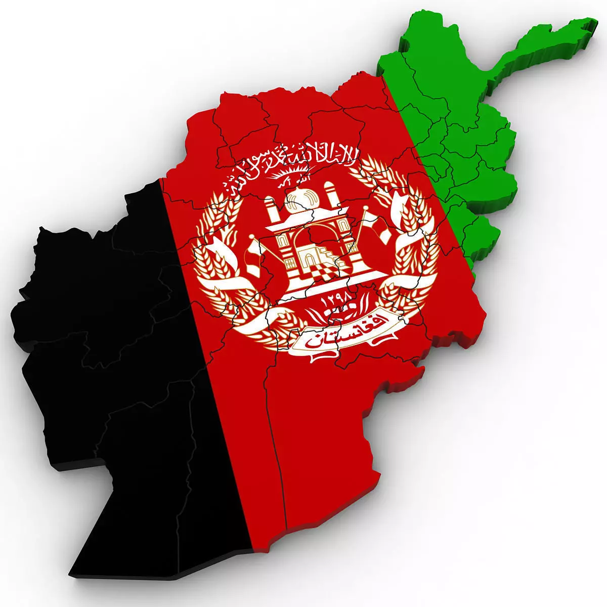 3d Political Map of Afghanistan 3D model_0