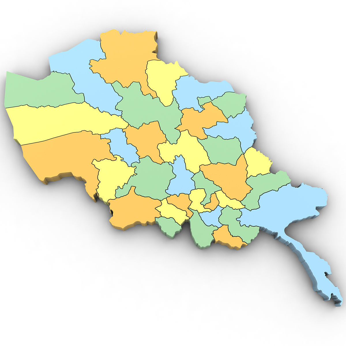 3d Political Map of Afghanistan 3D model_3
