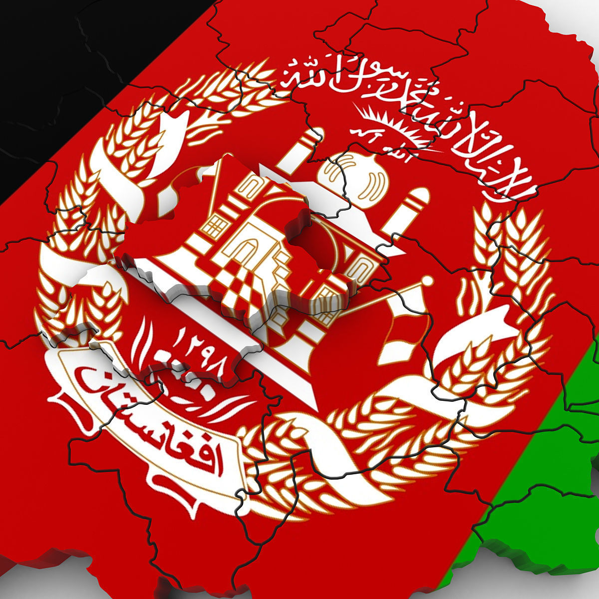 3d Political Map of Afghanistan 3D model_4
