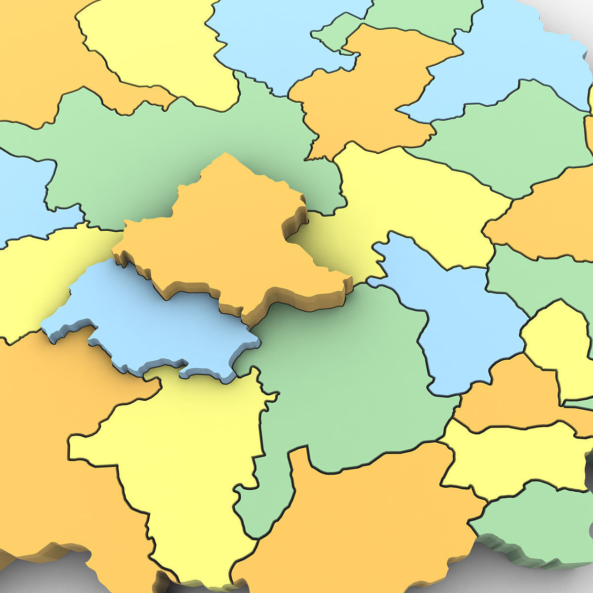 3d Political Map of Afghanistan 3D model_5