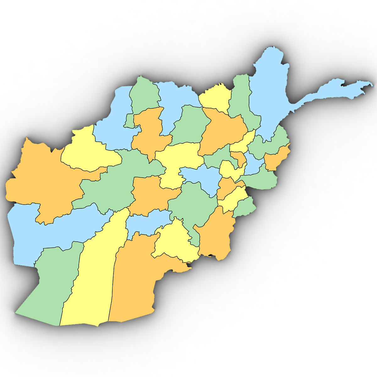 3d Political Map of Afghanistan 3D model_7