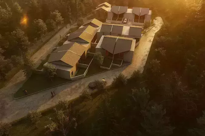 Master Plan Housing 16 Units SketchUp 3D SketchUp Only