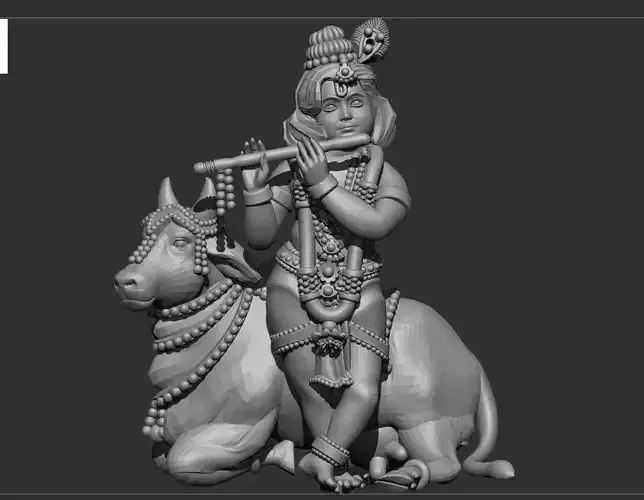 Krishna and cow 2