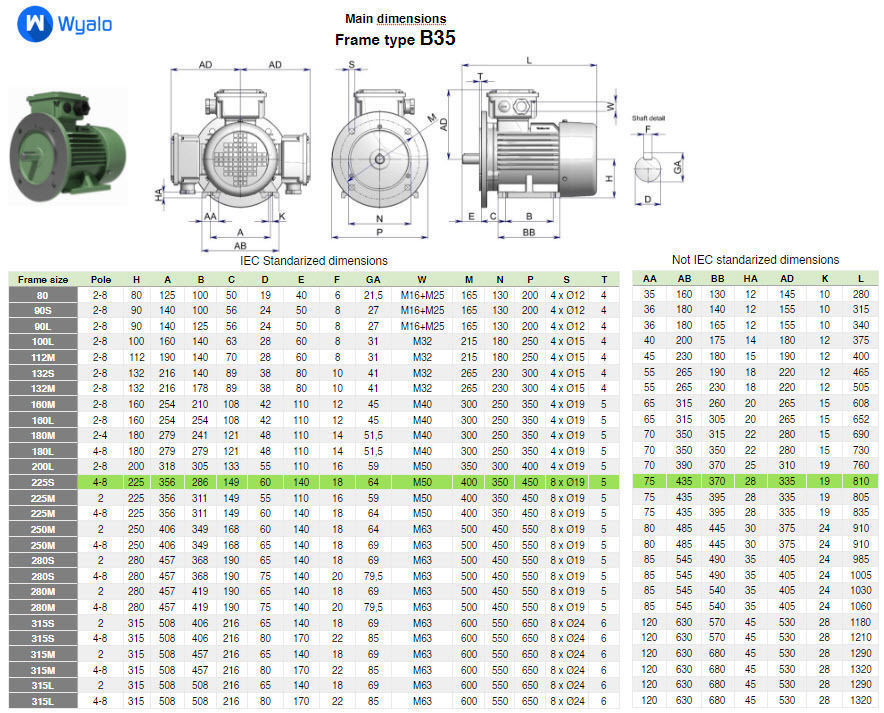 225S B35 Right IEC electric motor - 3D CAD model 3D model_4