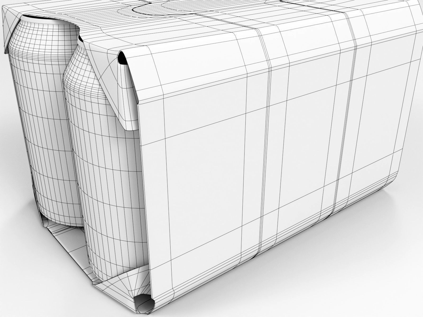 6 pack 330ml beverage cans in a cardboard sleeve 3D model_7
