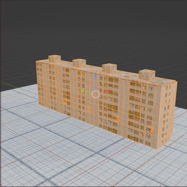 Russian panel house Low-poly 3D model_3