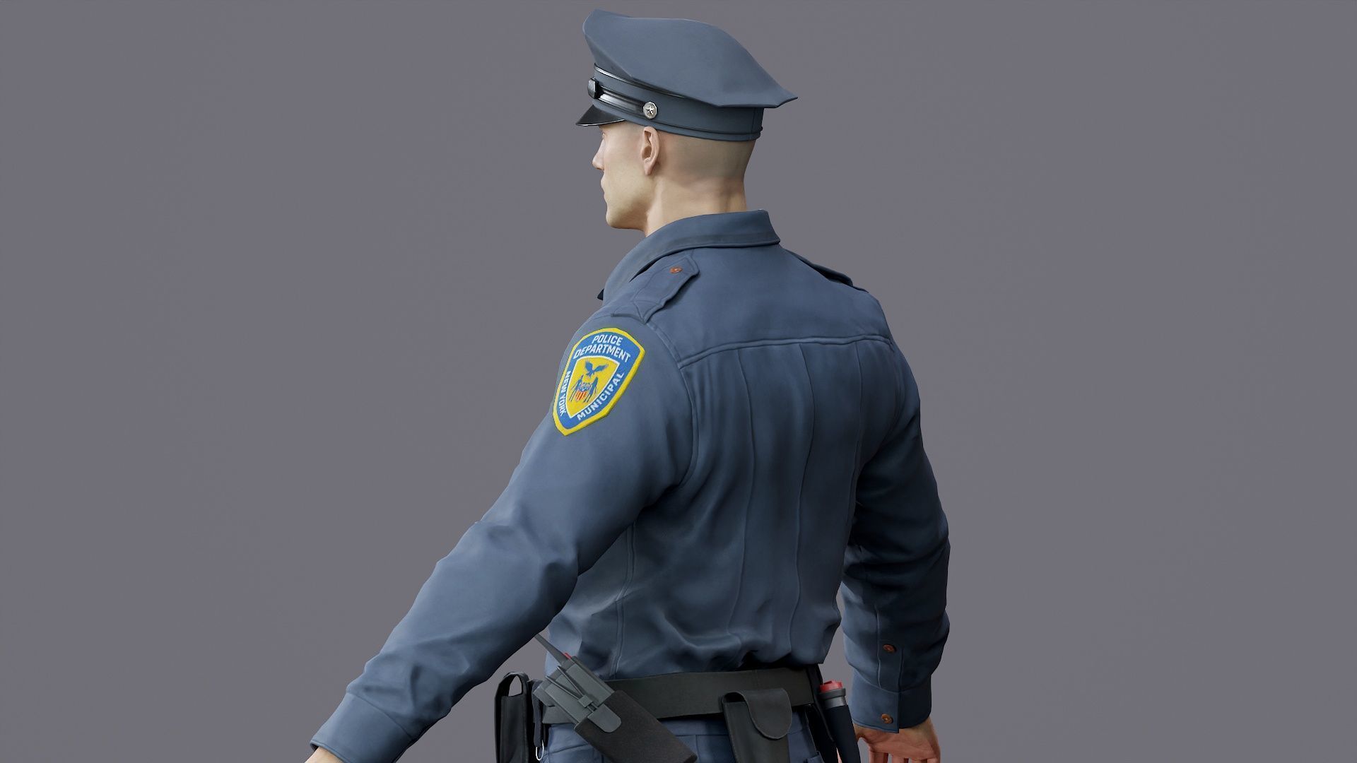 RIGGED POLICE MAN OFFICER Low-poly 3D model_41