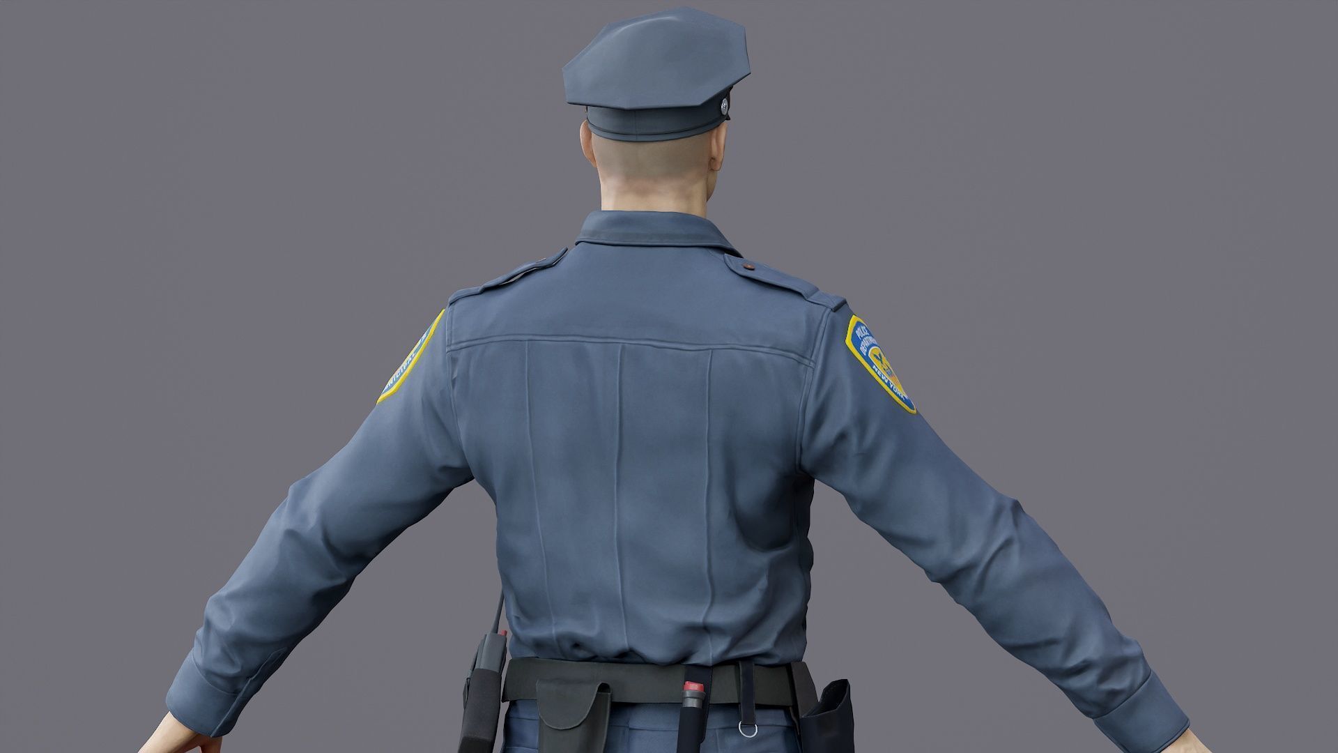 RIGGED POLICE MAN OFFICER Low-poly 3D model_37