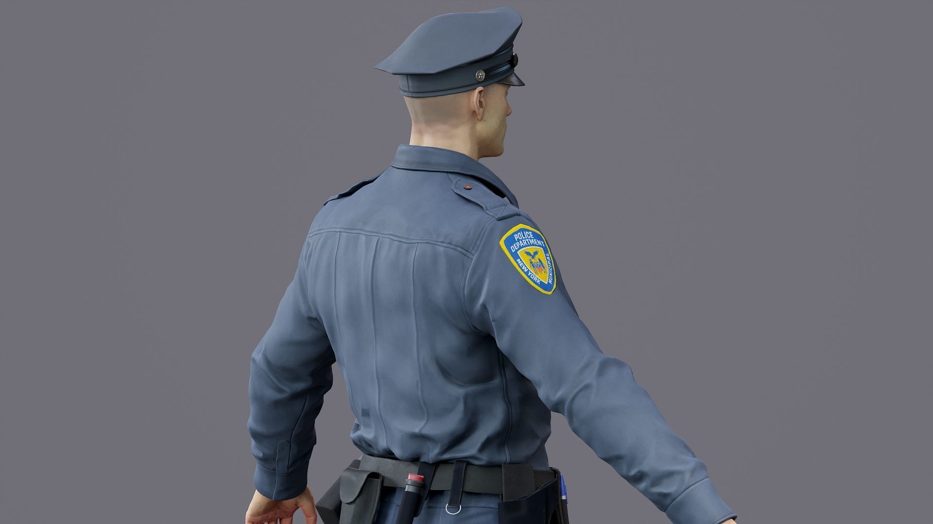RIGGED POLICE MAN OFFICER Low-poly 3D model_35