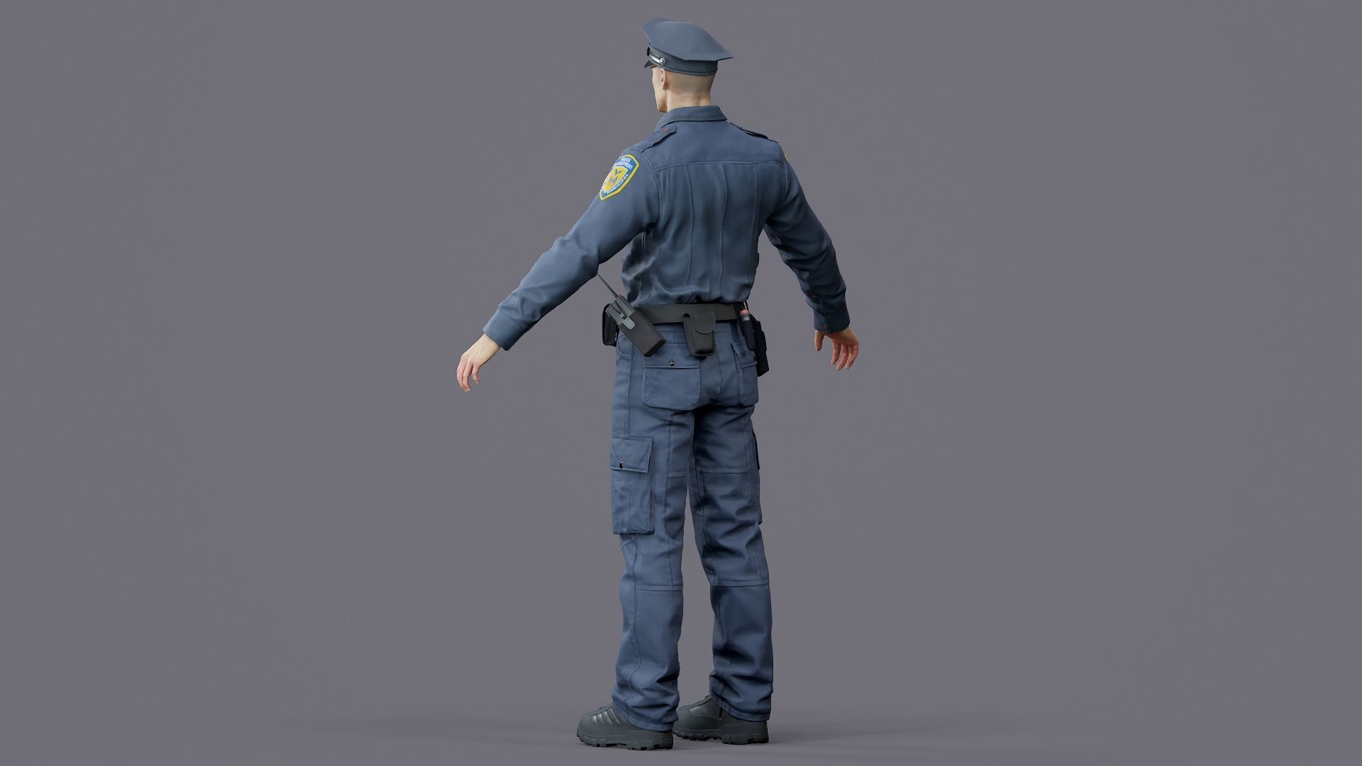 RIGGED POLICE MAN OFFICER Low-poly 3D model_20