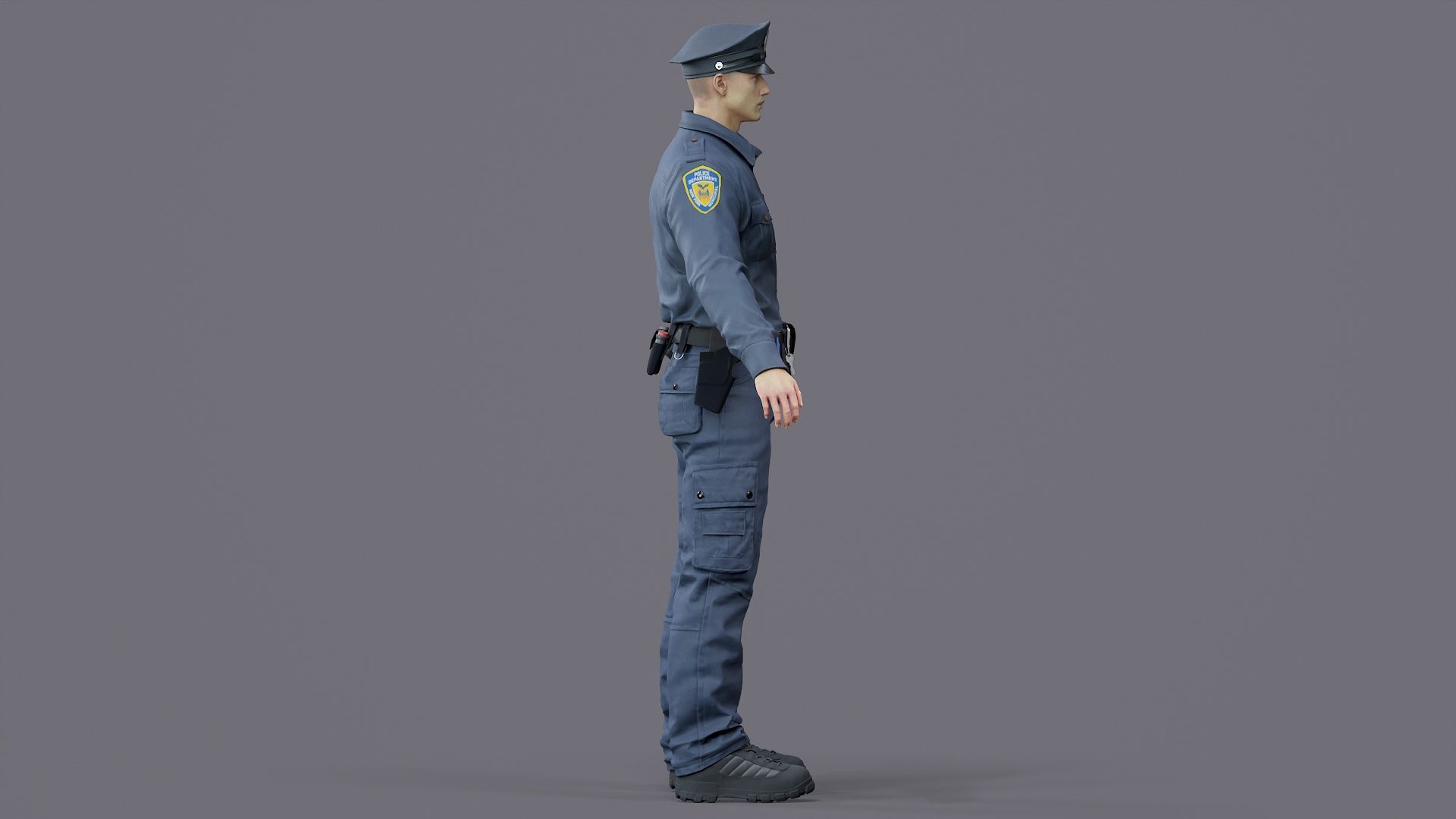 RIGGED POLICE MAN OFFICER Low-poly 3D model_13