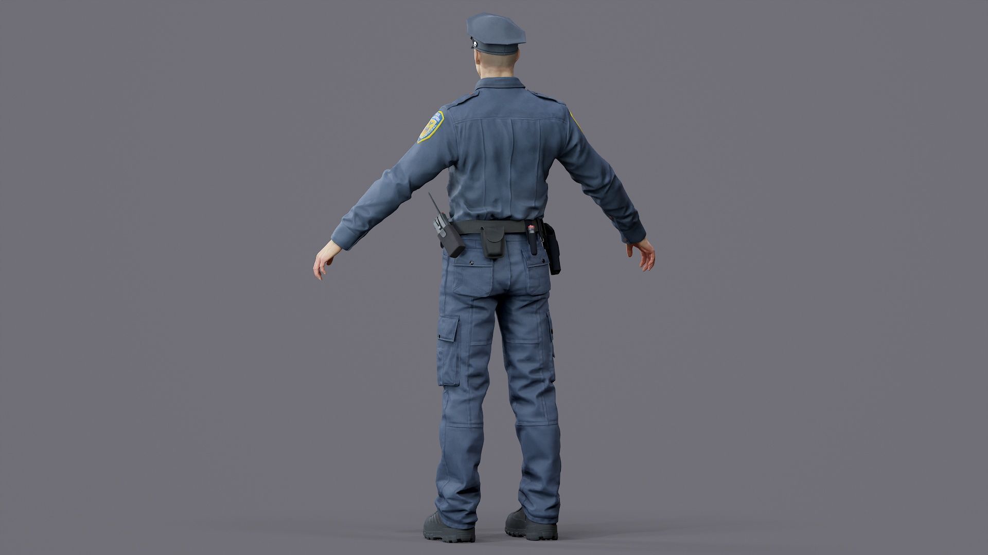 RIGGED POLICE MAN OFFICER Low-poly 3D model_19