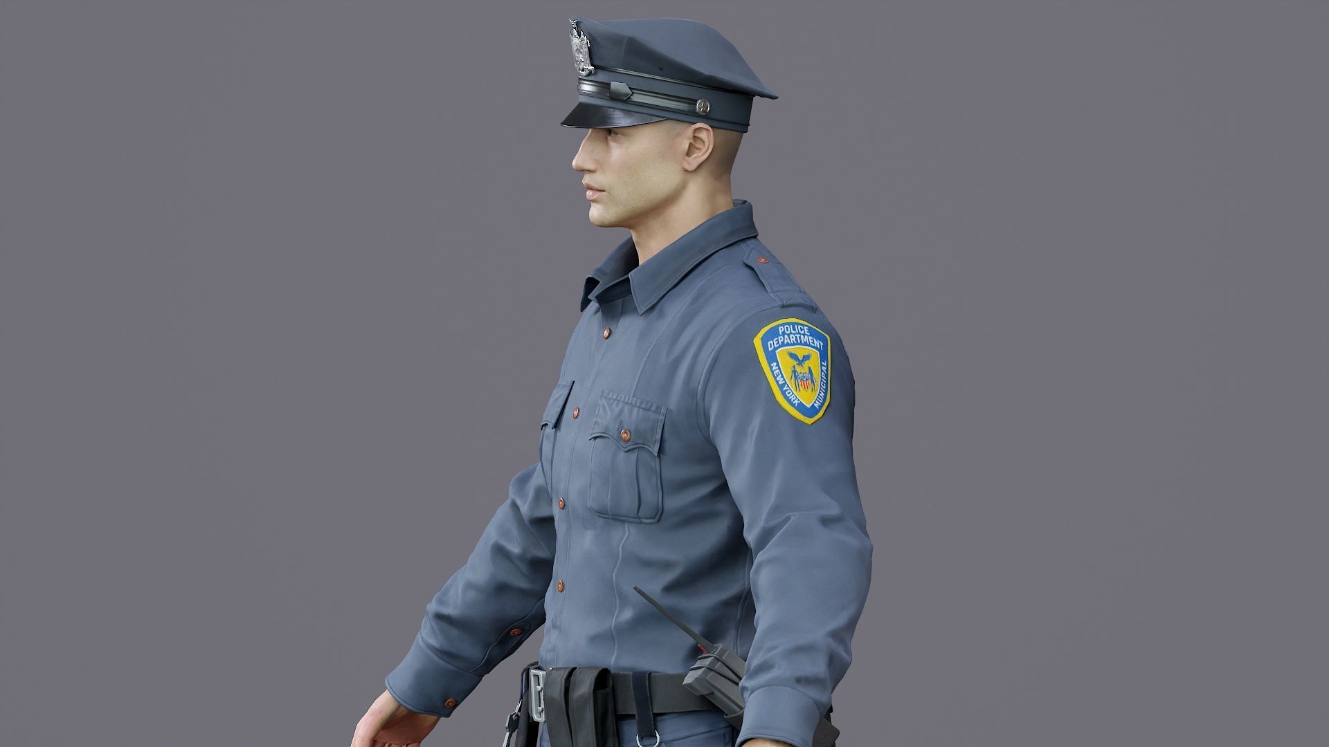 RIGGED POLICE MAN OFFICER Low-poly 3D model_44
