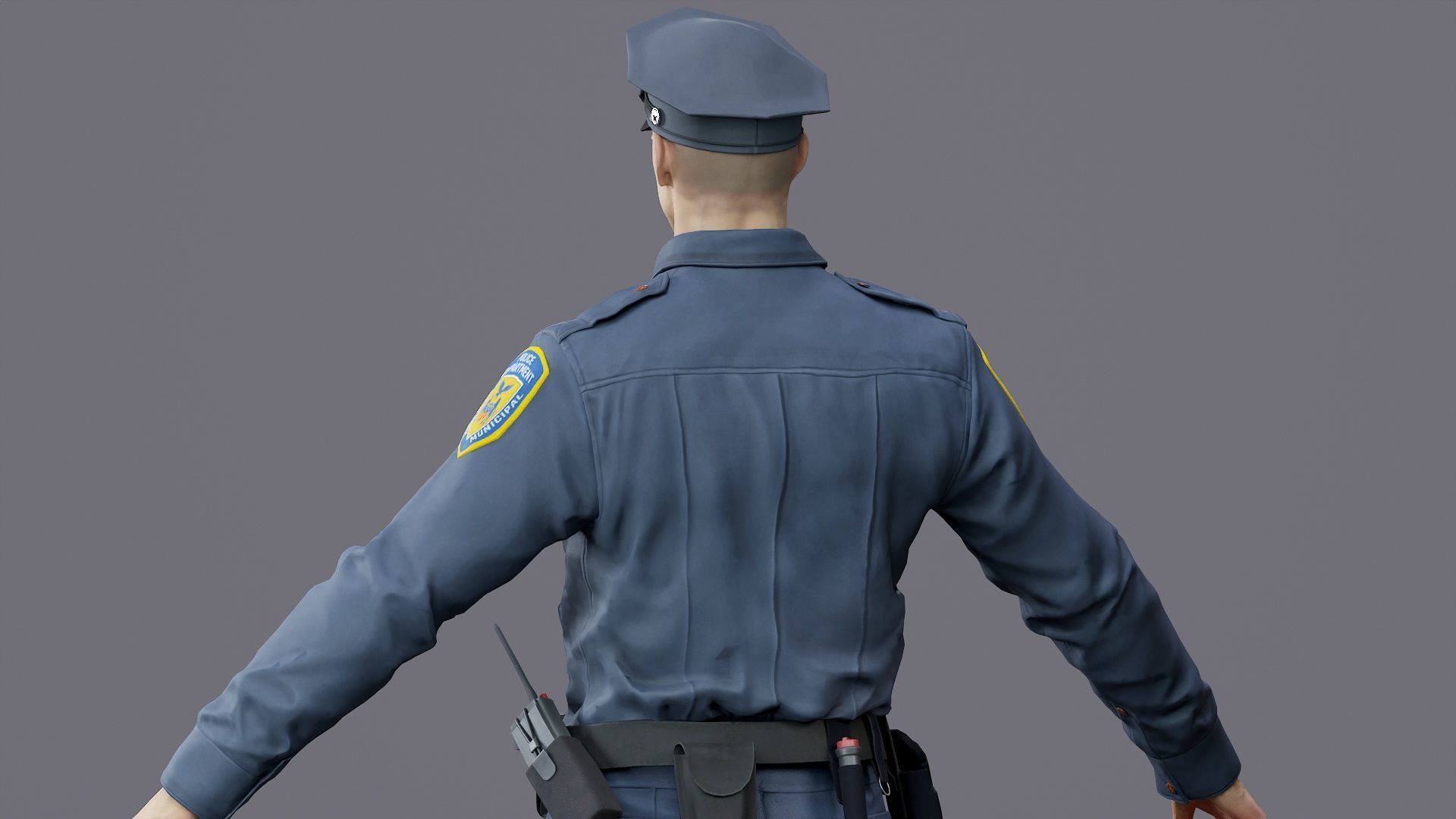 RIGGED POLICE MAN OFFICER Low-poly 3D model_39