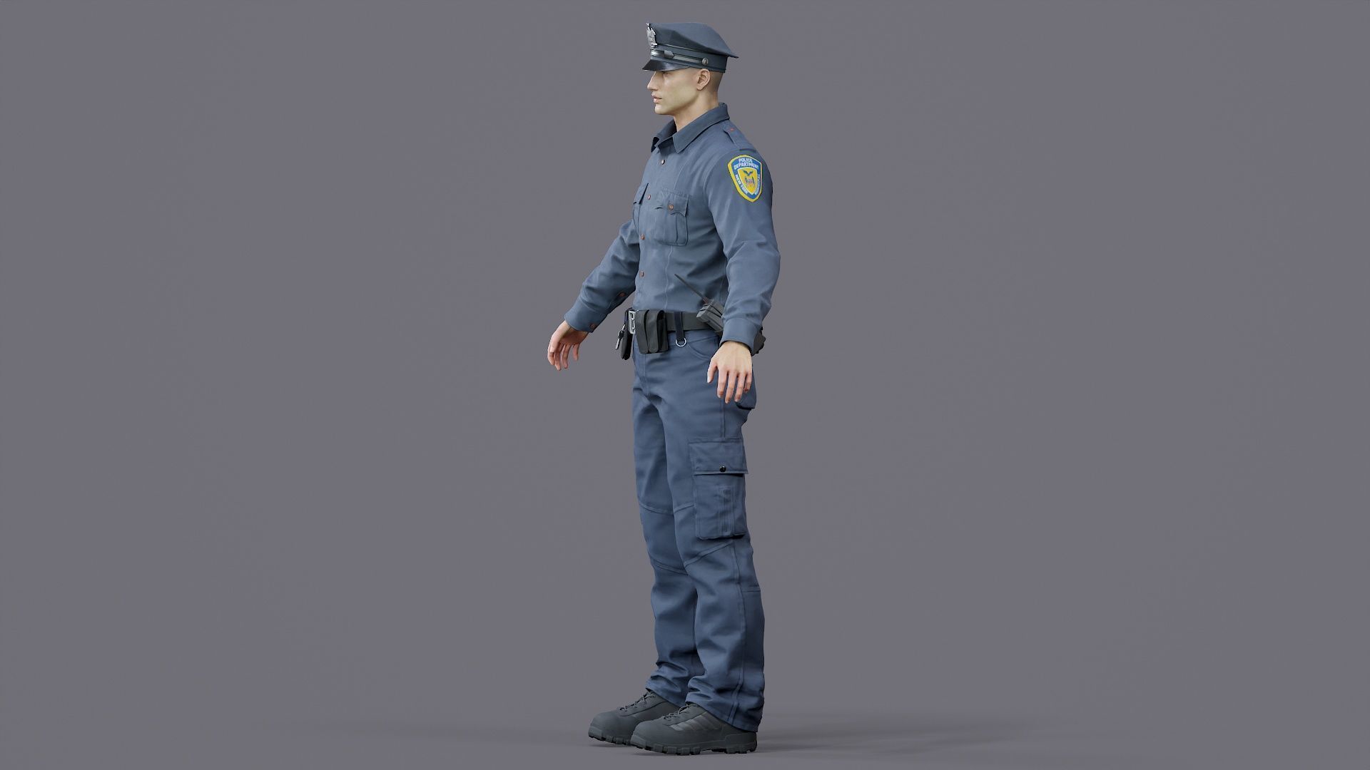 RIGGED POLICE MAN OFFICER Low-poly 3D model_24