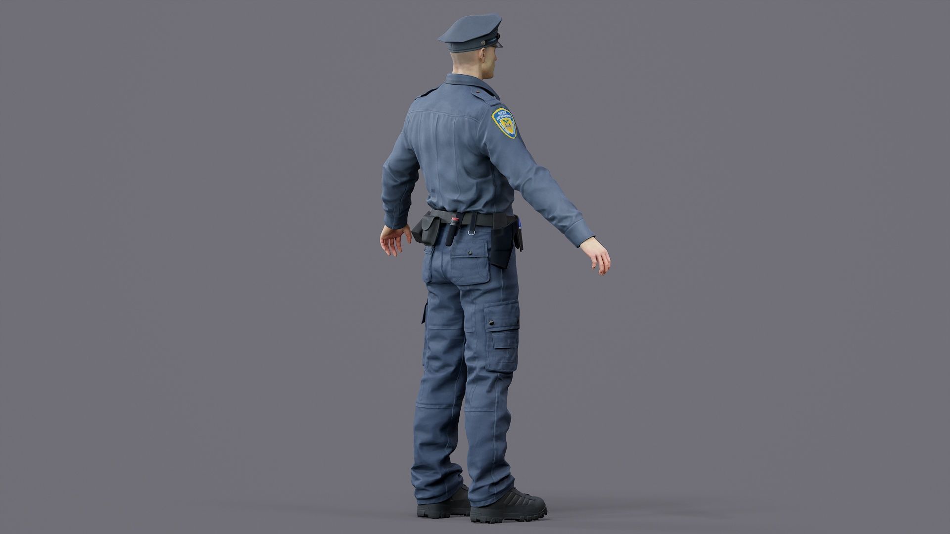 RIGGED POLICE MAN OFFICER Low-poly 3D model_15