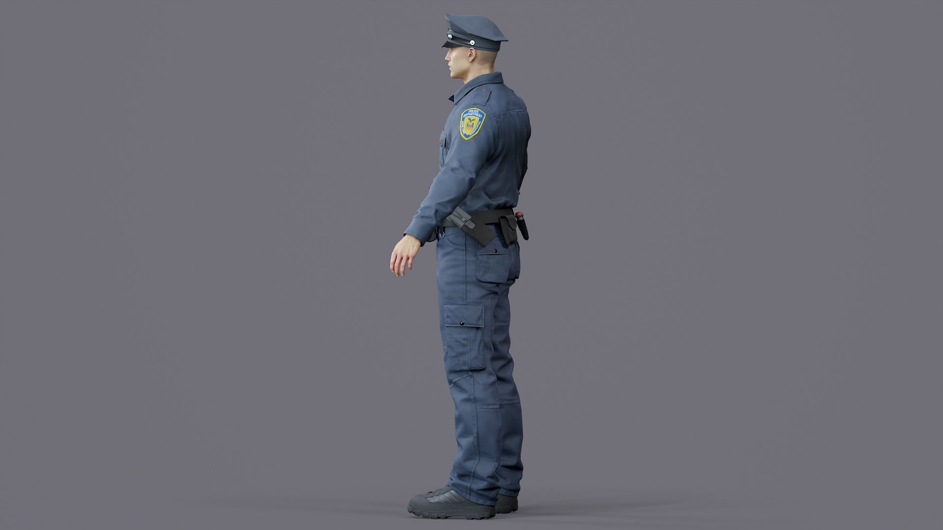 RIGGED POLICE MAN OFFICER Low-poly 3D model_22