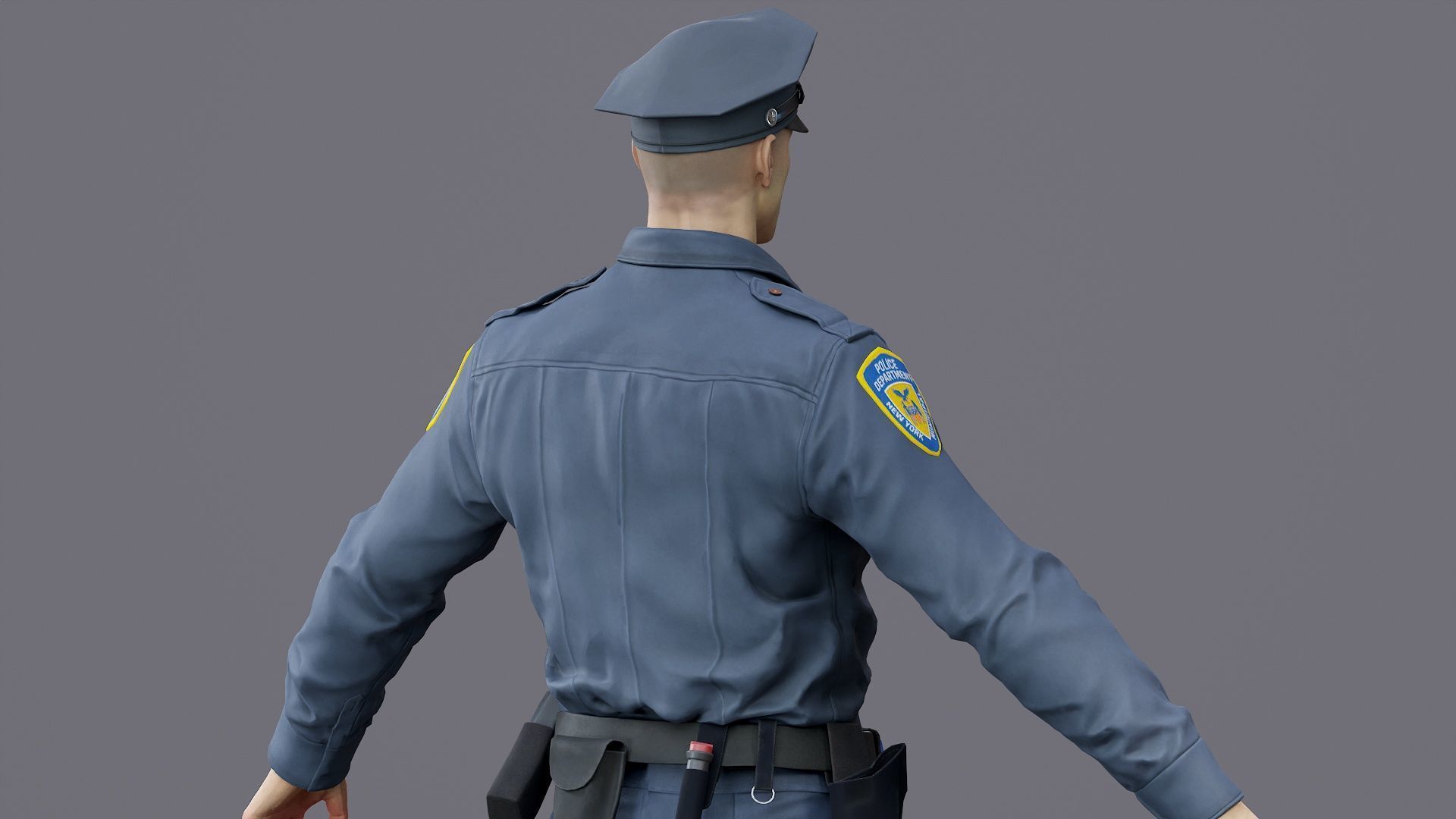 RIGGED POLICE MAN OFFICER Low-poly 3D model_36